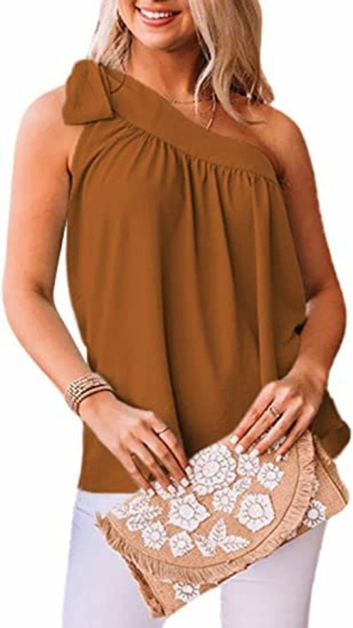 Asymmetric One-Shoulder Tops - Busy Bee Bazaar
