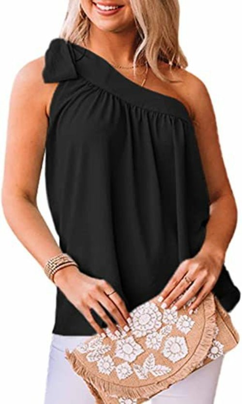 Asymmetric One-Shoulder Tops - Busy Bee Bazaar