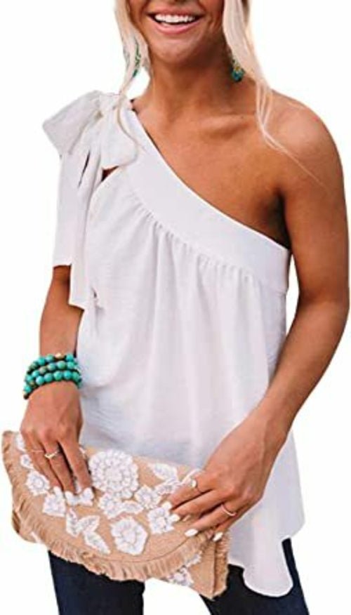 Asymmetric One-Shoulder Tops - Busy Bee Bazaar