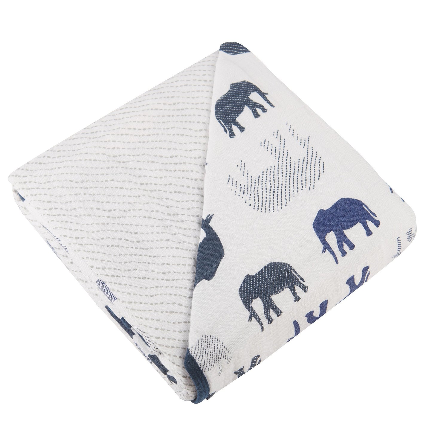 Blue Elephants and Spotted Wave Newcastle Blanket - Busy Bee Bazaar