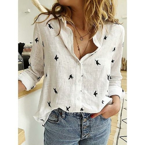 Casual Cotton Linen White Yellow Shirt Top - Busy Bee Bazaar