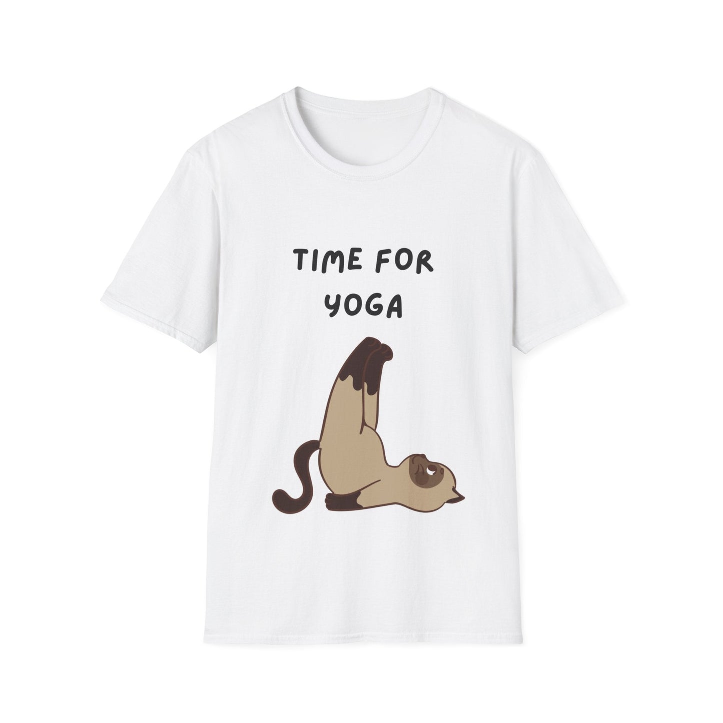 Cat doing yoga Unisex Softstyle T-Shirt - Busy Bee Bazaar