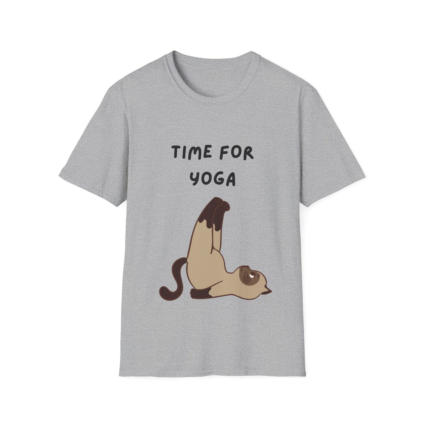 Cat doing yoga Unisex Softstyle T-Shirt - Busy Bee Bazaar