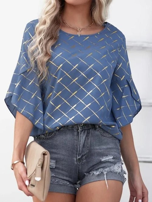Half Sleeve Round Neck Oversized Printed Shirts - Busy Bee Bazaar