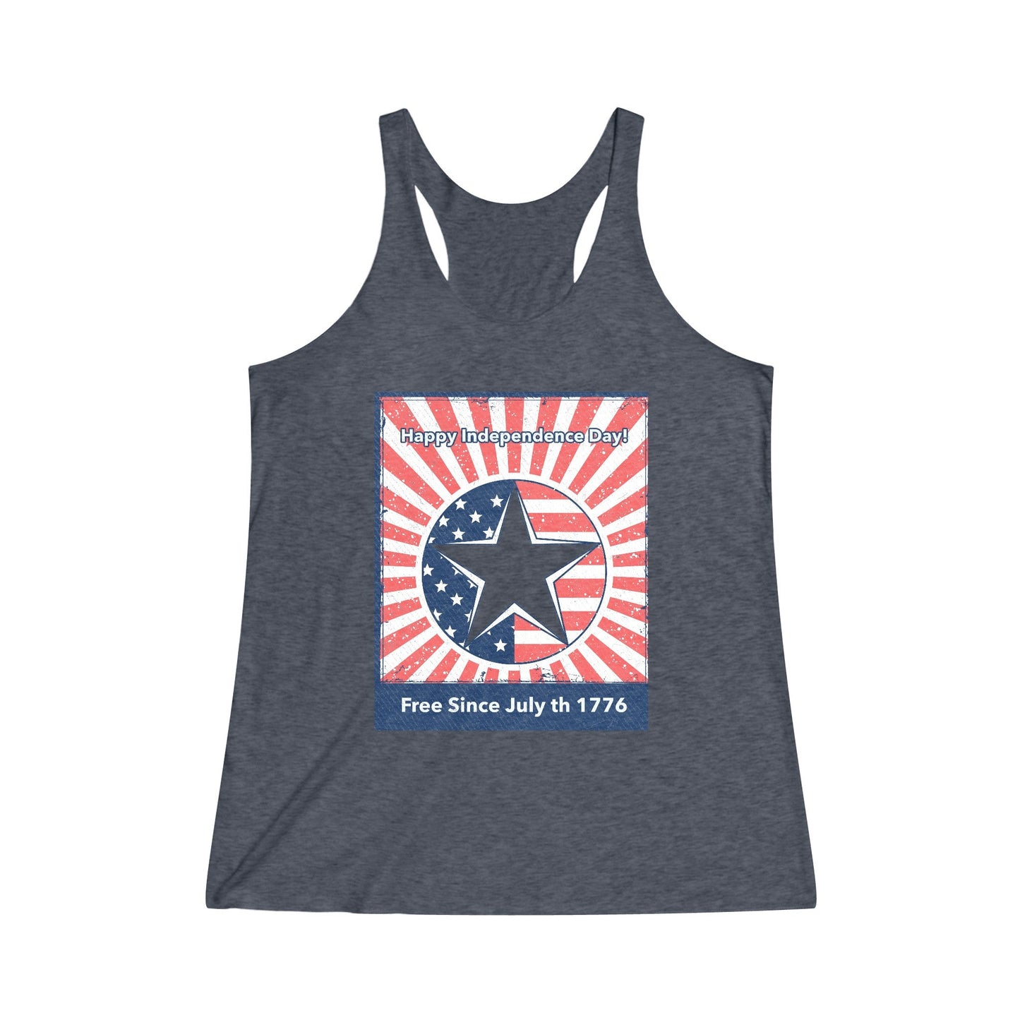 Happy Independence day! Women's Tri-Blend Racerback Tank - Busy Bee Bazaar