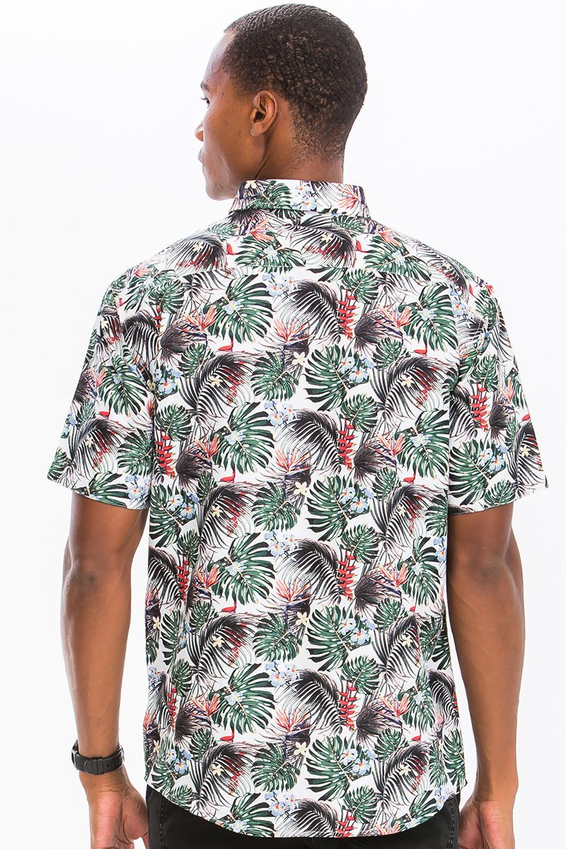 HAWAIIAN PRINT BUTTON DOWN SHIRT - Busy Bee Bazaar