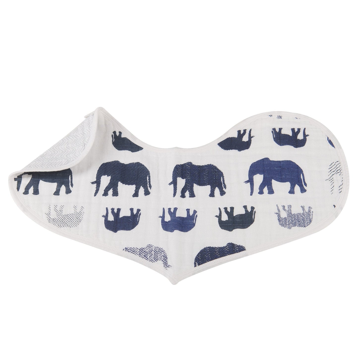 In The Wild Elephant Cotton Burp Cloth Bib 2PK - Busy Bee Bazaar