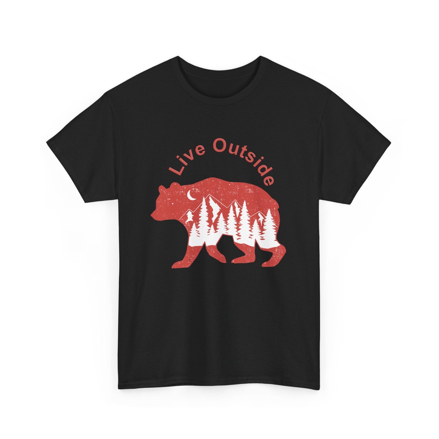 Live Outside Bear Unisex Heavy Cotton Tee - Busy Bee Bazaar