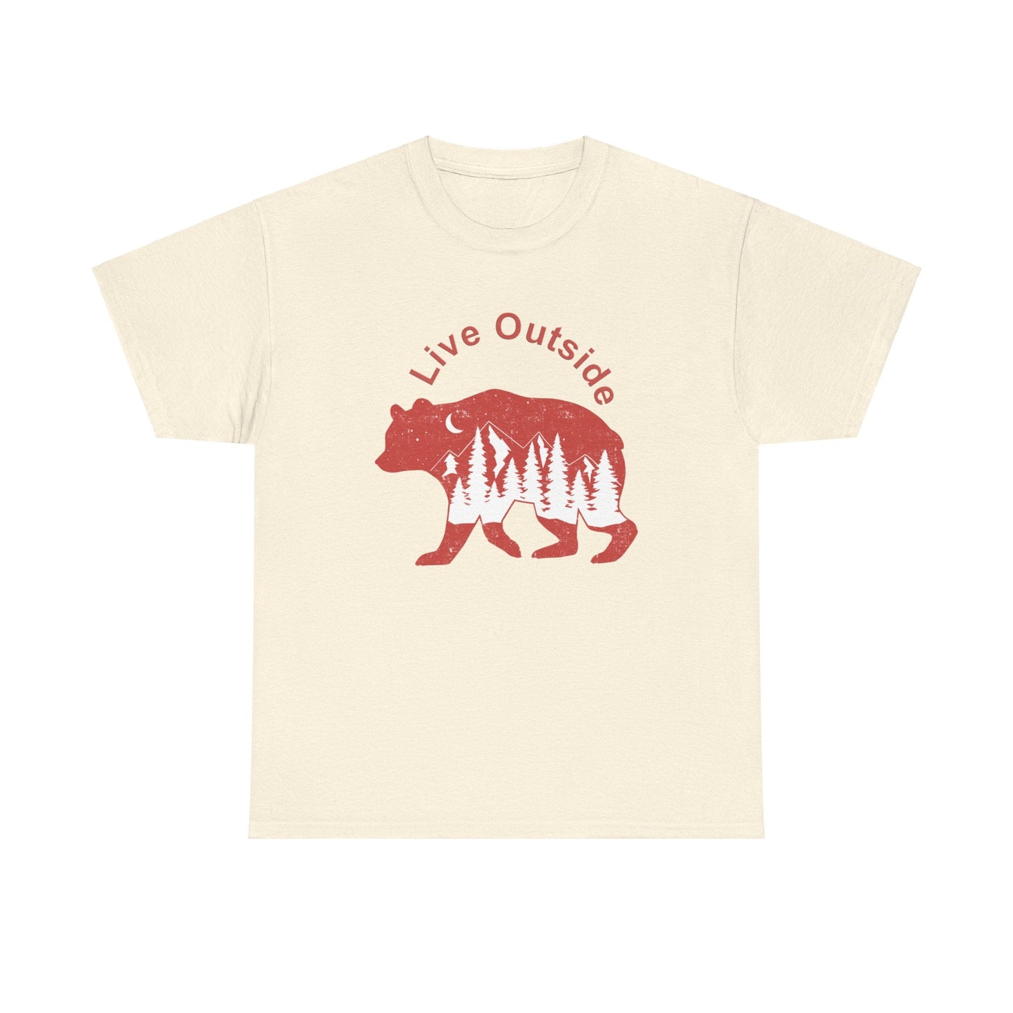 Live Outside Bear Unisex Heavy Cotton Tee - Busy Bee Bazaar
