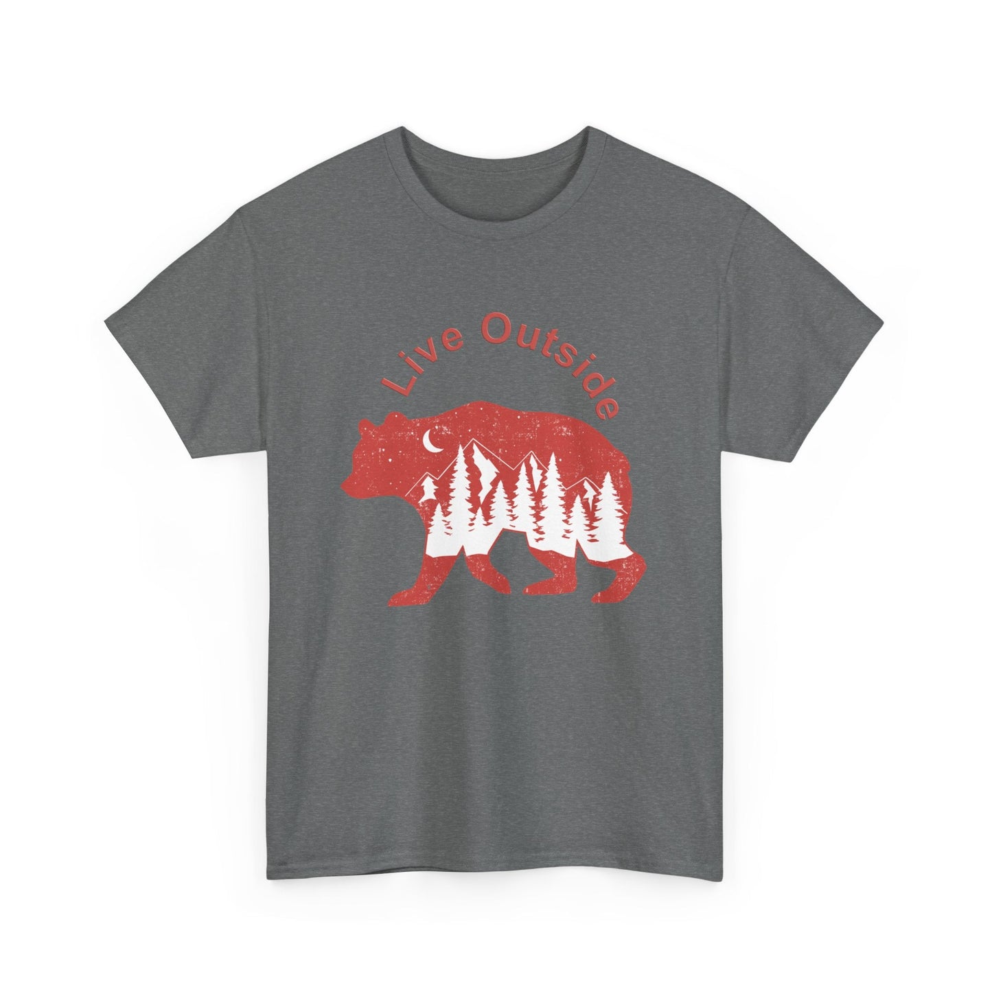 Live Outside Bear Unisex Heavy Cotton Tee - Busy Bee Bazaar