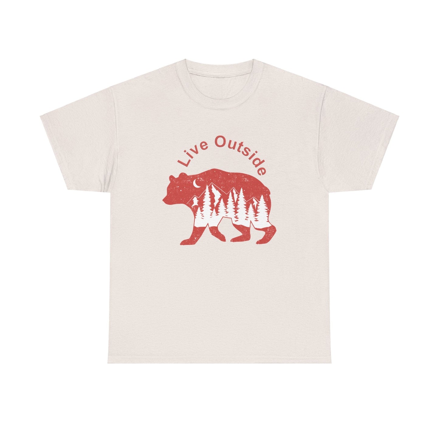 Live Outside Bear Unisex Heavy Cotton Tee - Busy Bee Bazaar
