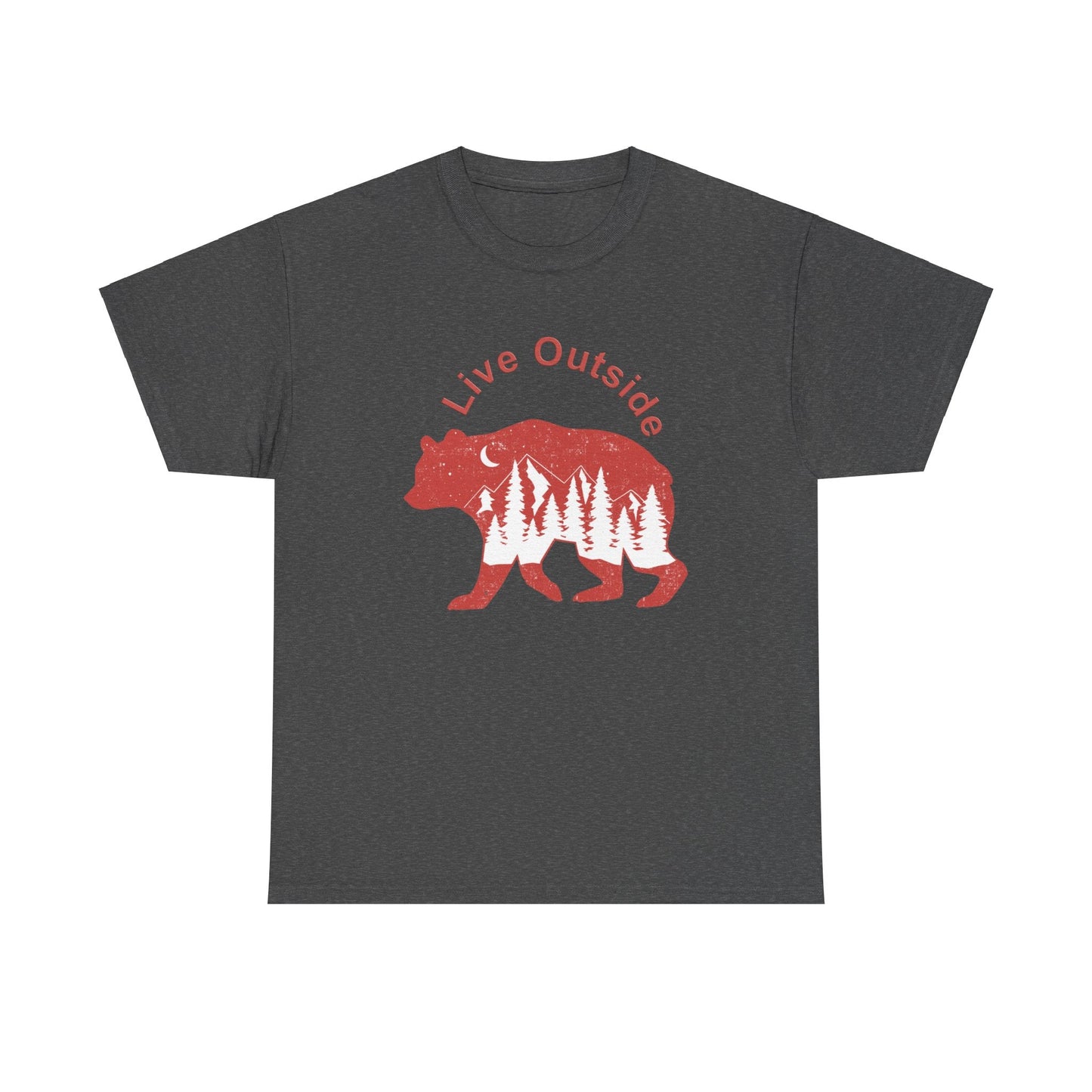 Live Outside Bear Unisex Heavy Cotton Tee - Busy Bee Bazaar