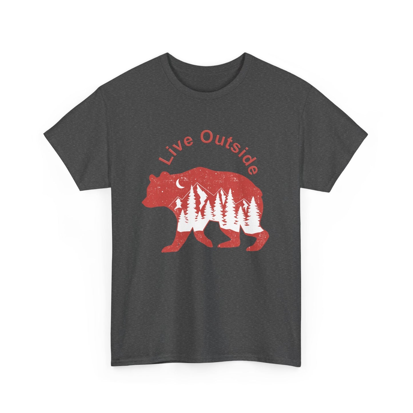 Live Outside Bear Unisex Heavy Cotton Tee - Busy Bee Bazaar