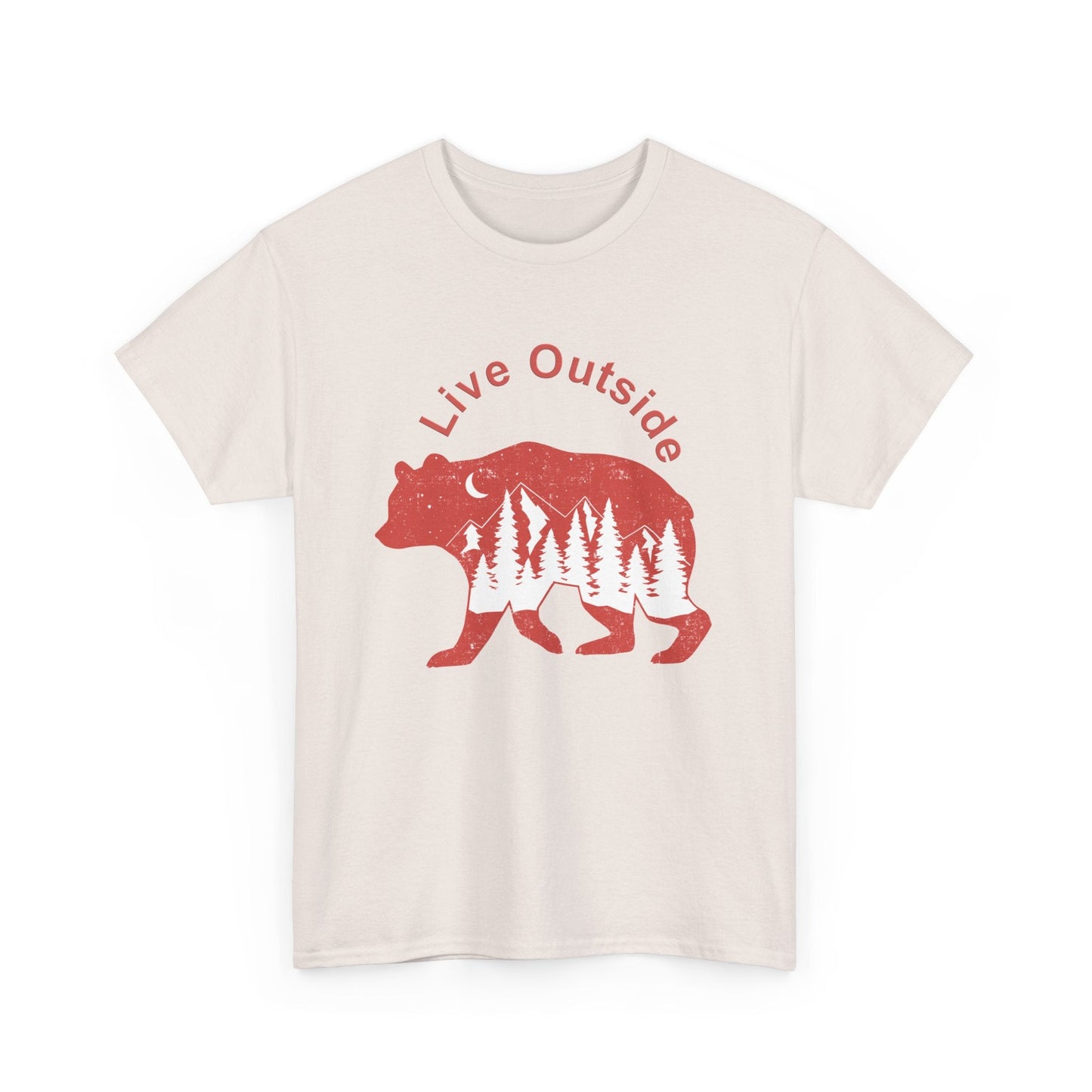 Live Outside Bear Unisex Heavy Cotton Tee - Busy Bee Bazaar