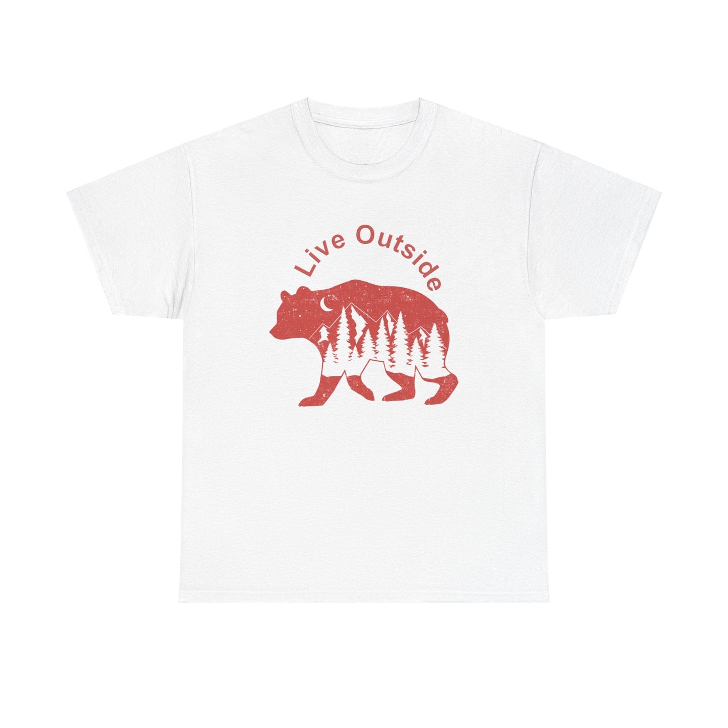 Live Outside Bear Unisex Heavy Cotton Tee - Busy Bee Bazaar
