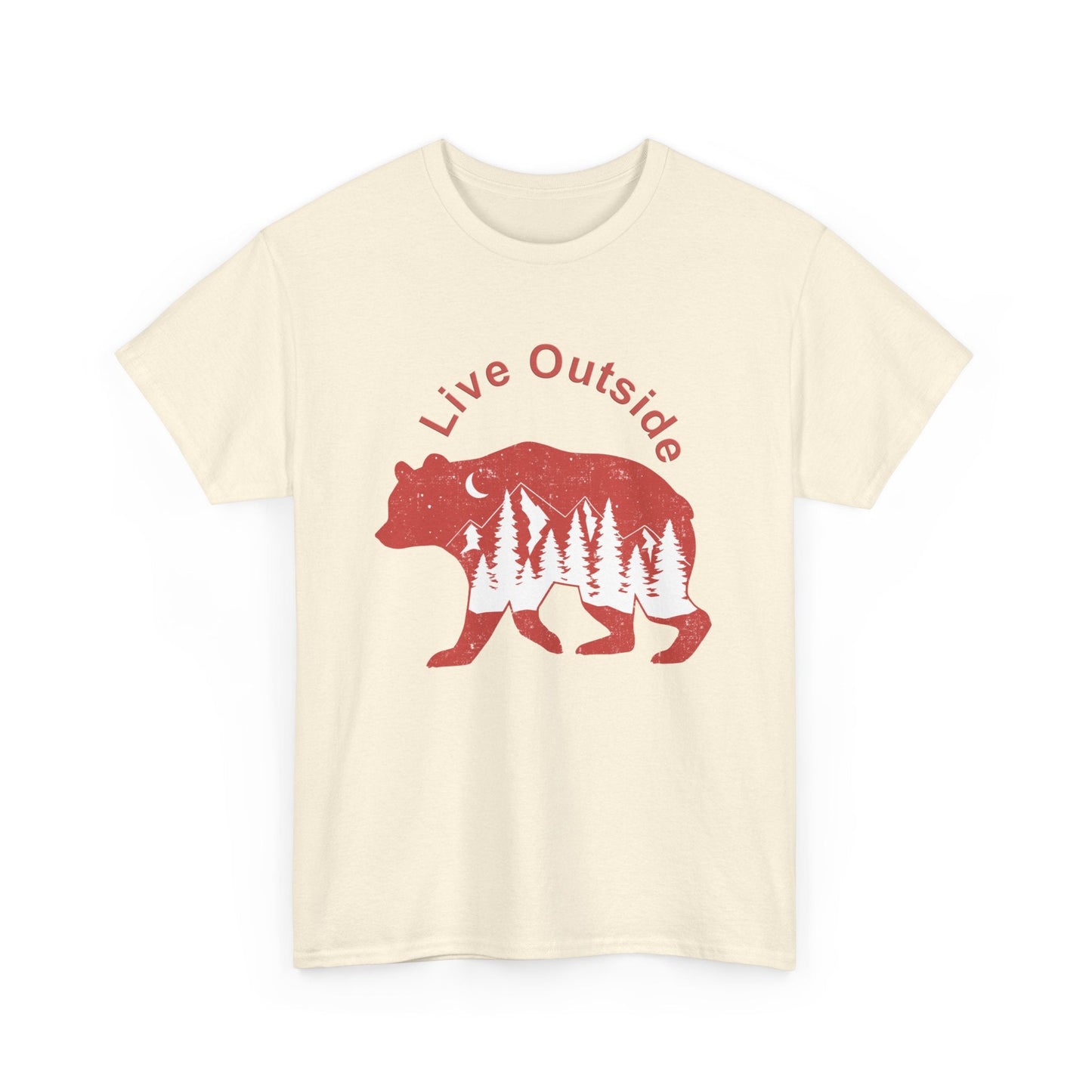 Live Outside Bear Unisex Heavy Cotton Tee - Busy Bee Bazaar