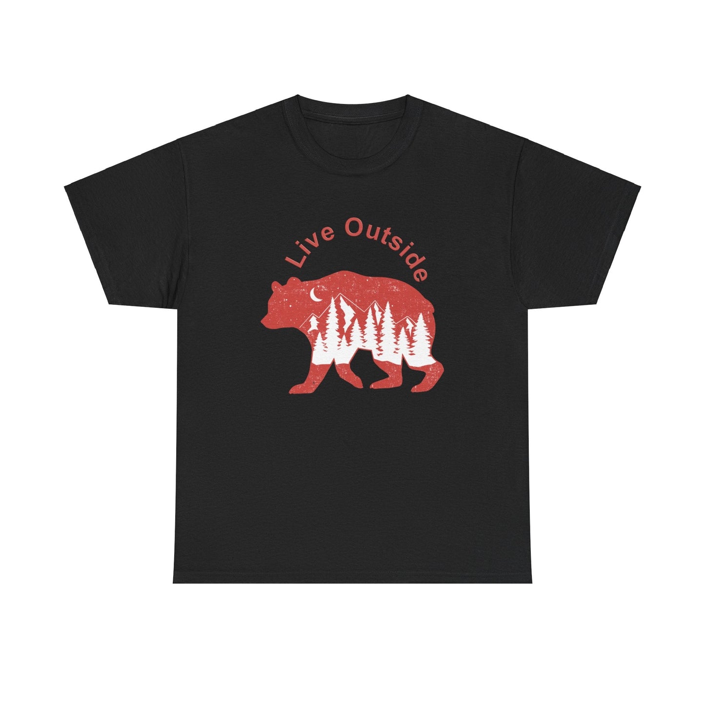 Live Outside Bear Unisex Heavy Cotton Tee - Busy Bee Bazaar