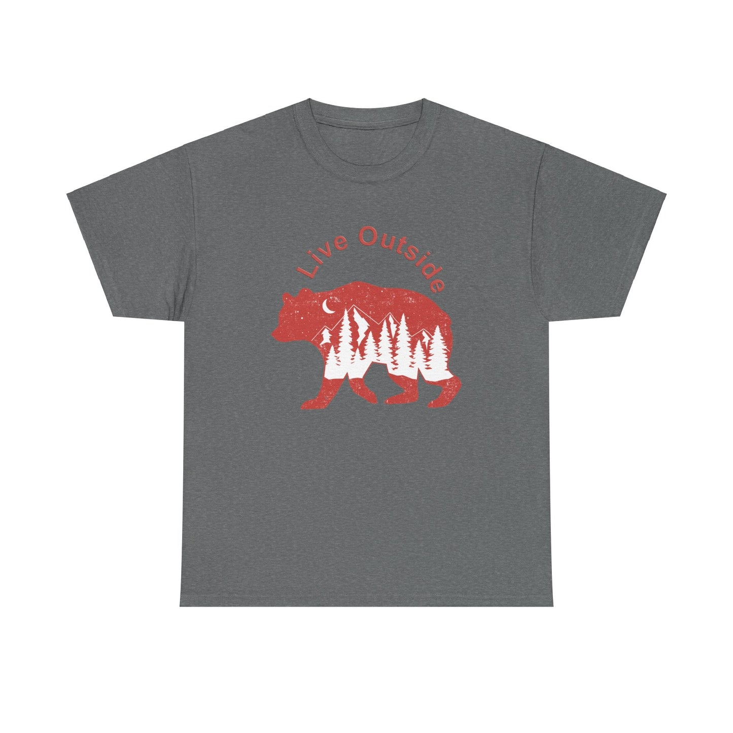 Live Outside Bear Unisex Heavy Cotton Tee - Busy Bee Bazaar