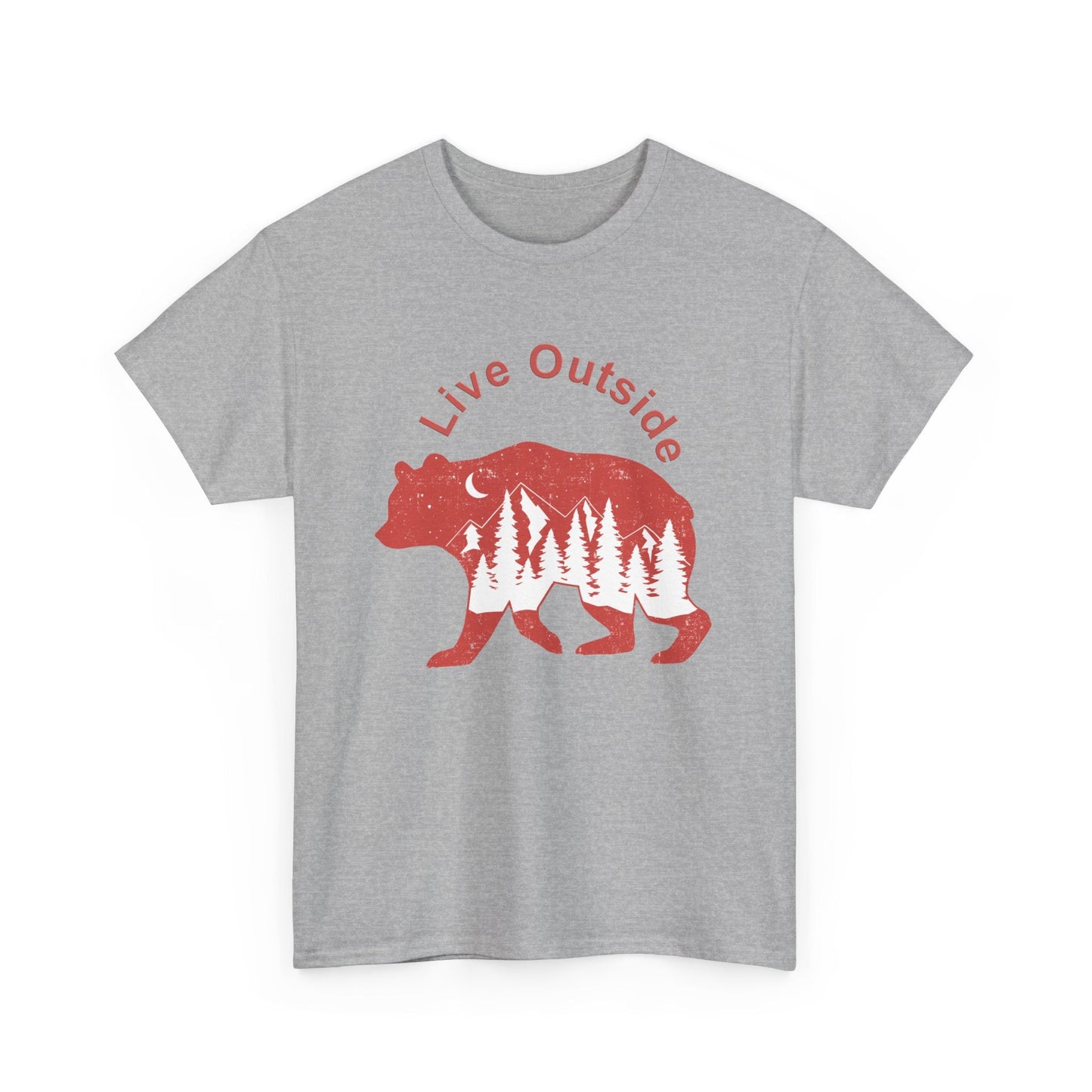 Live Outside Bear Unisex Heavy Cotton Tee - Busy Bee Bazaar