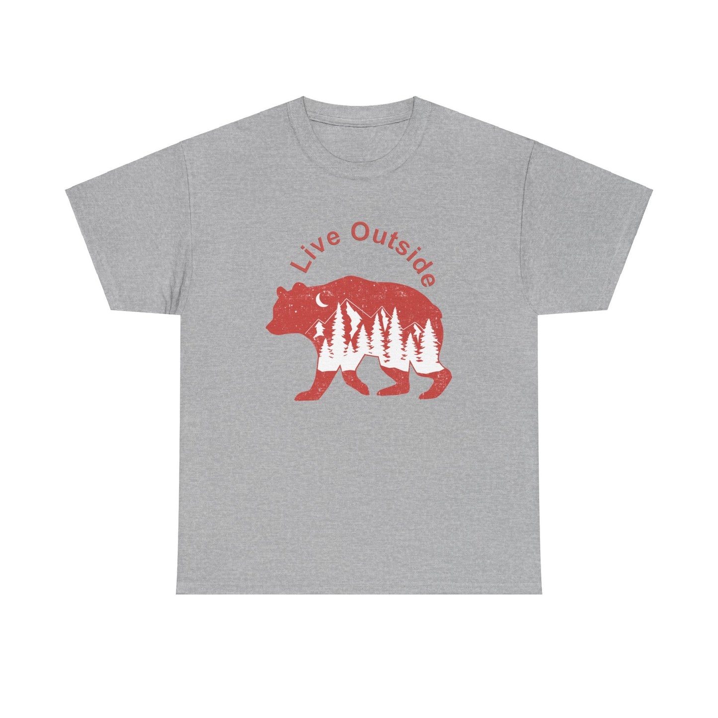 Live Outside Bear Unisex Heavy Cotton Tee - Busy Bee Bazaar
