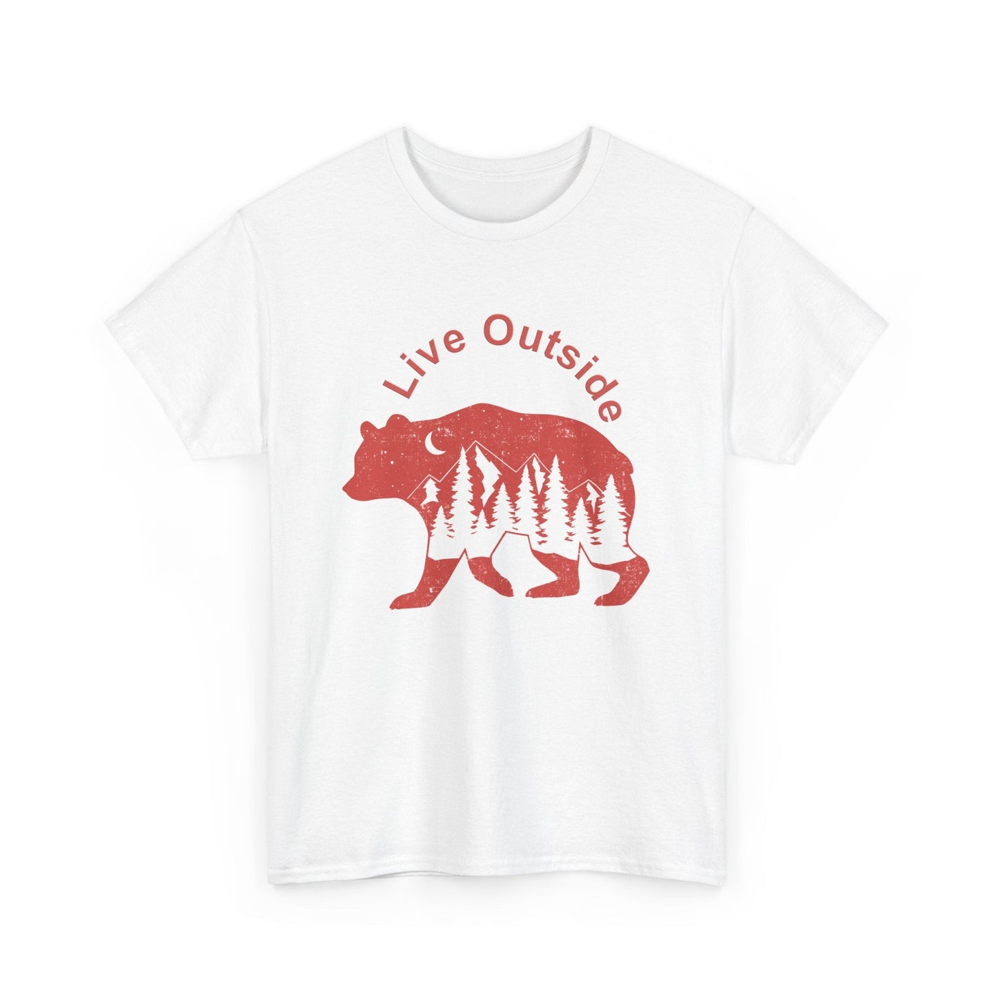 Live Outside Bear Unisex Heavy Cotton Tee - Busy Bee Bazaar