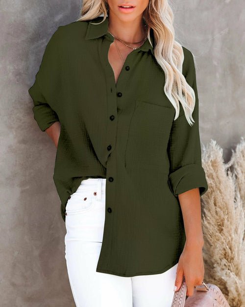 Long Sleeve Casual Linen Cotton Women Blouse - Busy Bee Bazaar