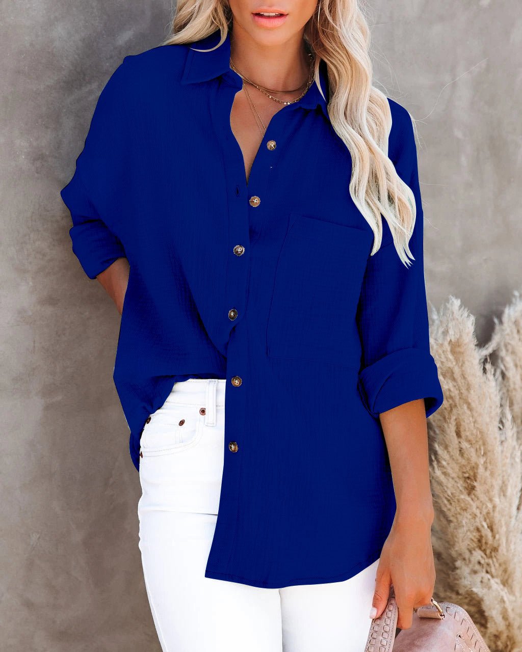 Long Sleeve Casual Linen Cotton Women Blouse - Busy Bee Bazaar