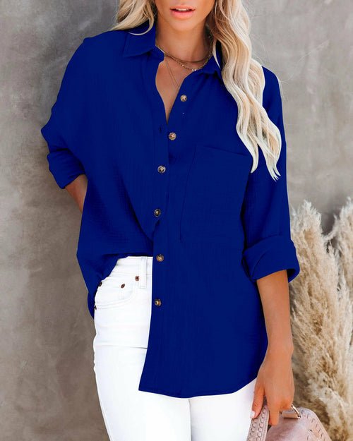Long Sleeve Casual Linen Cotton Women Blouse - Busy Bee Bazaar