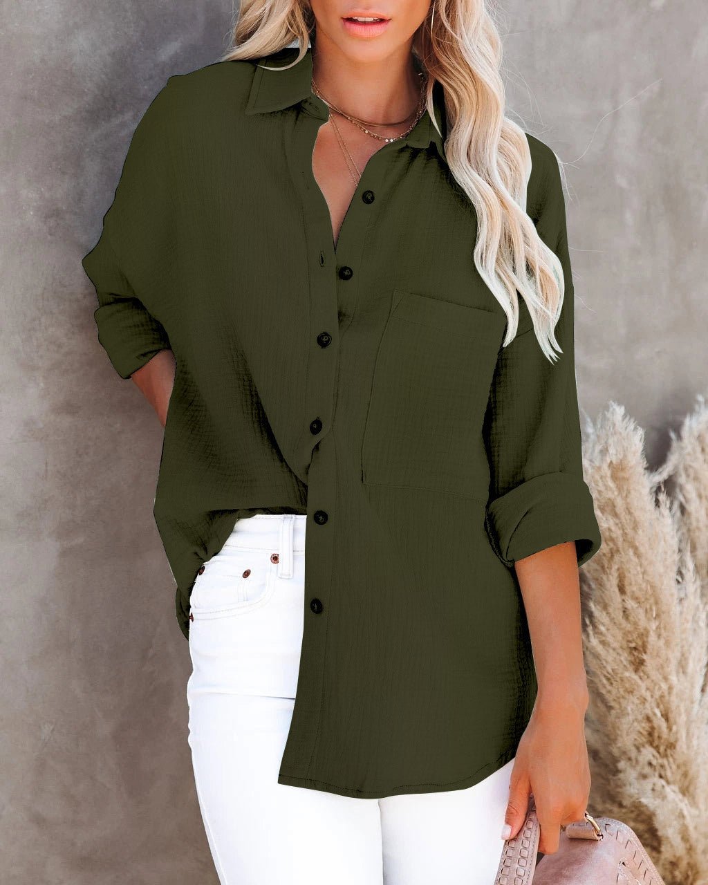 Long Sleeve Casual Linen Cotton Women Blouse - Busy Bee Bazaar