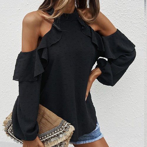 Off Shoulder Ruffles Blouse - Busy Bee Bazaar