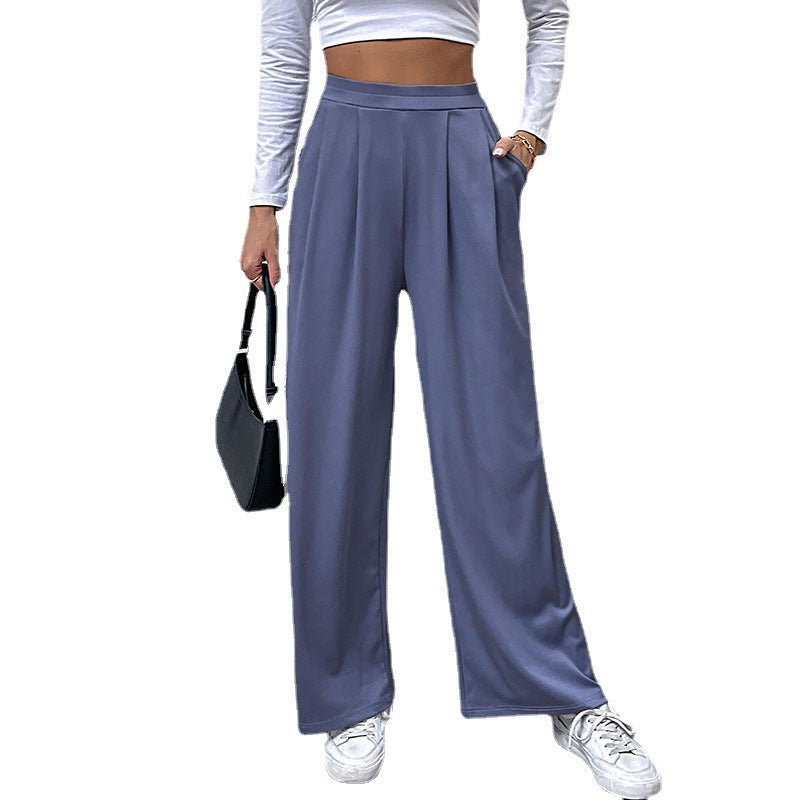 Pleated Casual Wide-Leg Pants - Busy Bee Bazaar