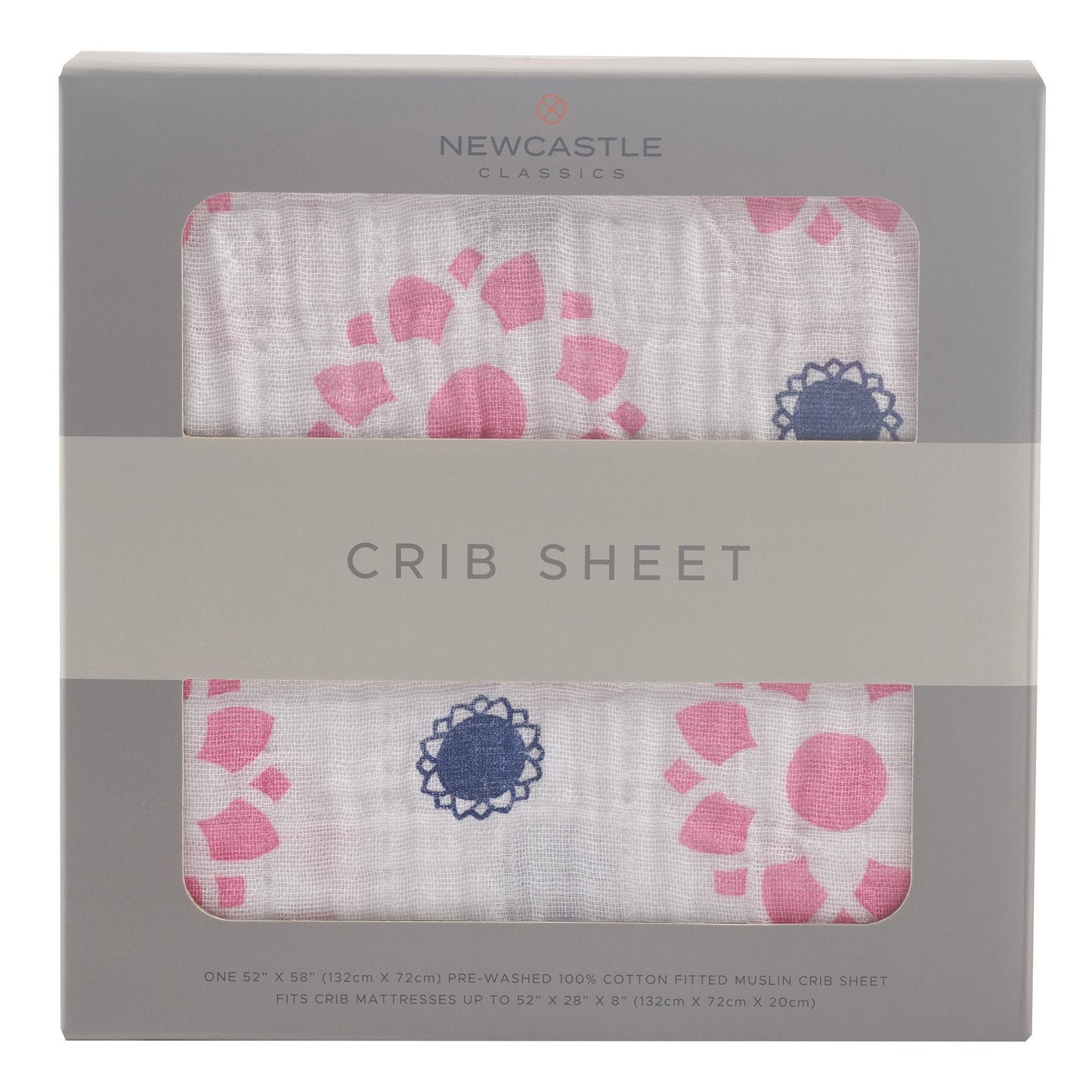 Primrose Indigo Cotton Muslin Crib Sheet - Busy Bee Bazaar