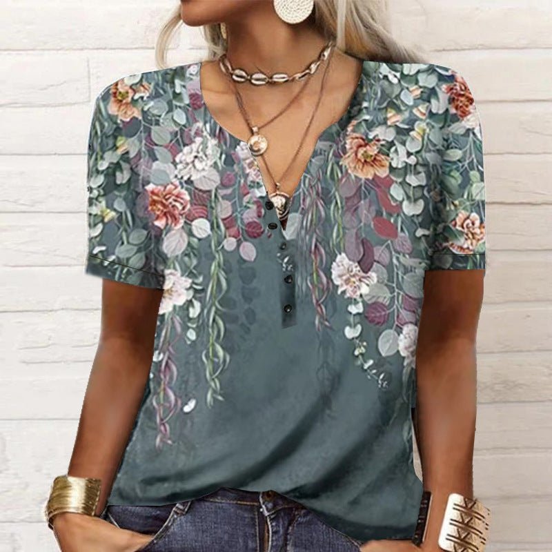 Printed national fashion T-shirt woman - Busy Bee Bazaar