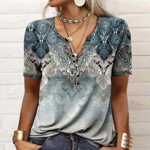 Printed national fashion T-shirt woman - Busy Bee Bazaar