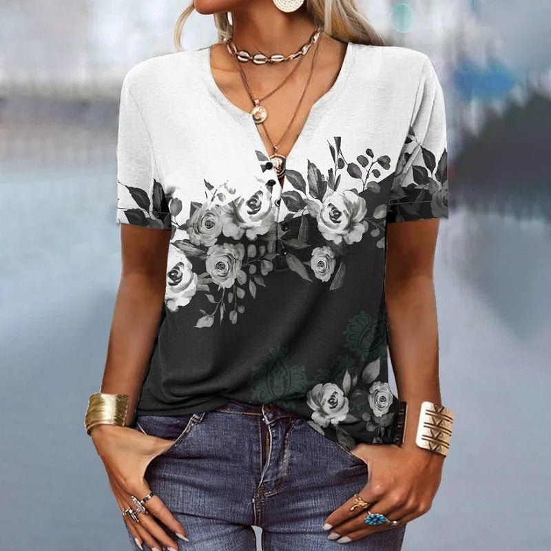 Printed national fashion T-shirt woman - Busy Bee Bazaar
