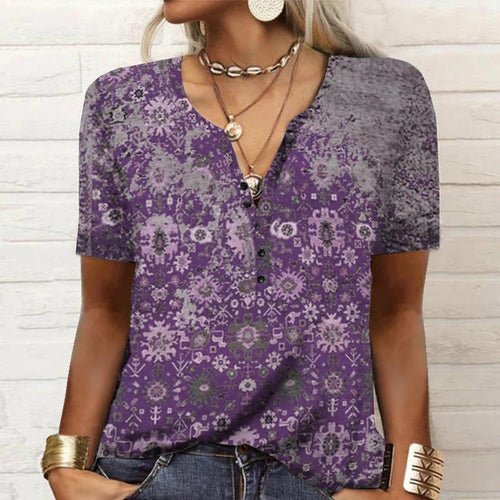 Printed national fashion T-shirt woman - Busy Bee Bazaar