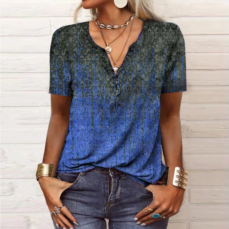 Printed national fashion T-shirt woman - Busy Bee Bazaar