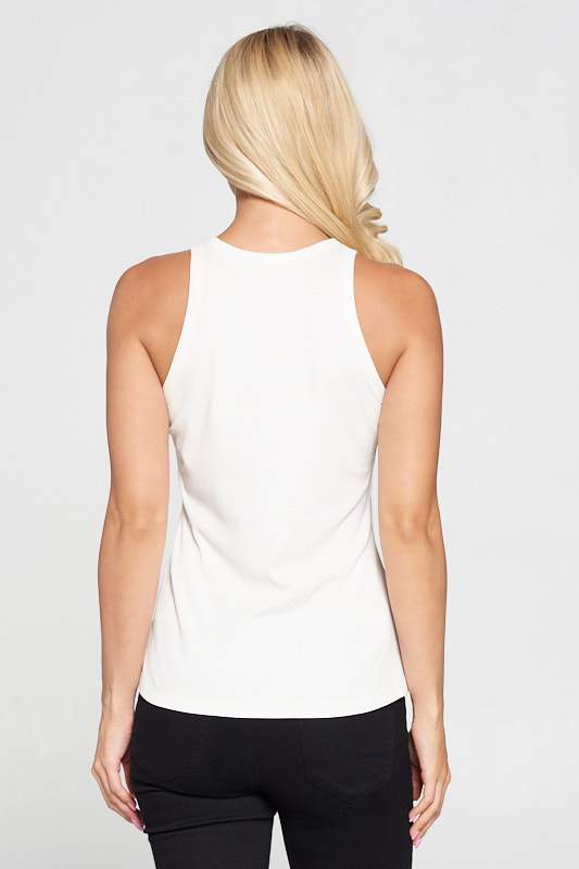Racer Back Rib Knit Tank Top - Busy Bee Bazaar