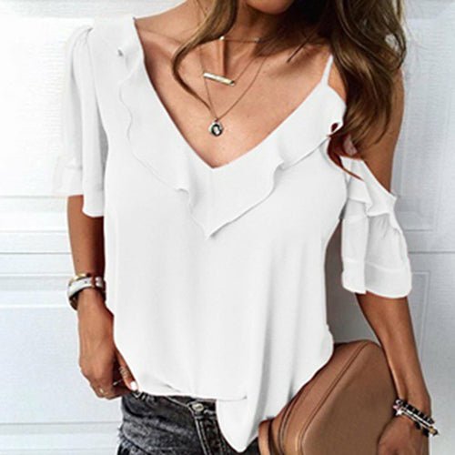 Ruffle Long Sleeve Tops Blusa - Busy Bee Bazaar