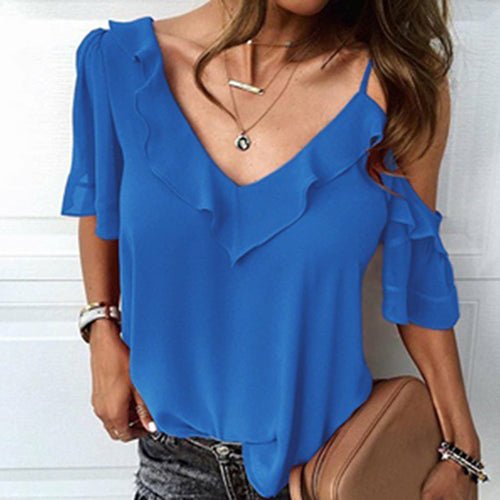 Ruffle Long Sleeve Tops Blusa - Busy Bee Bazaar