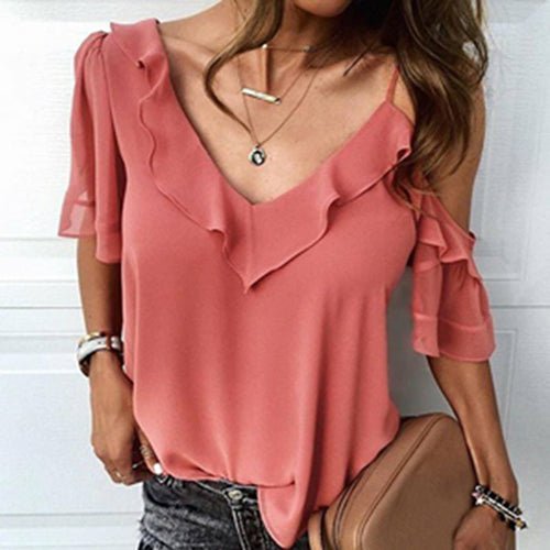 Ruffle Long Sleeve Tops Blusa - Busy Bee Bazaar