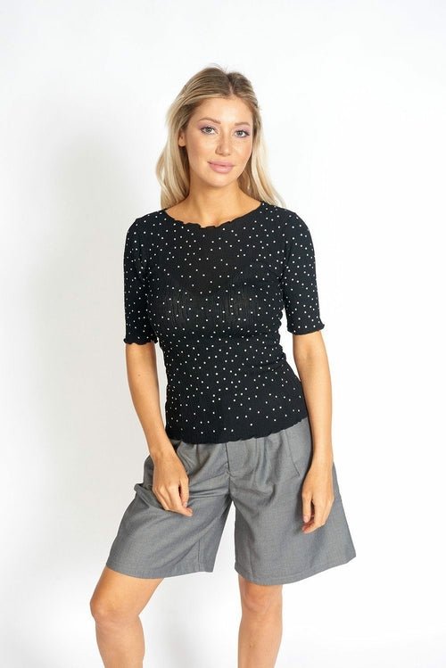 So Sweet Frill Polka Dots Top - Busy Bee Bazaar