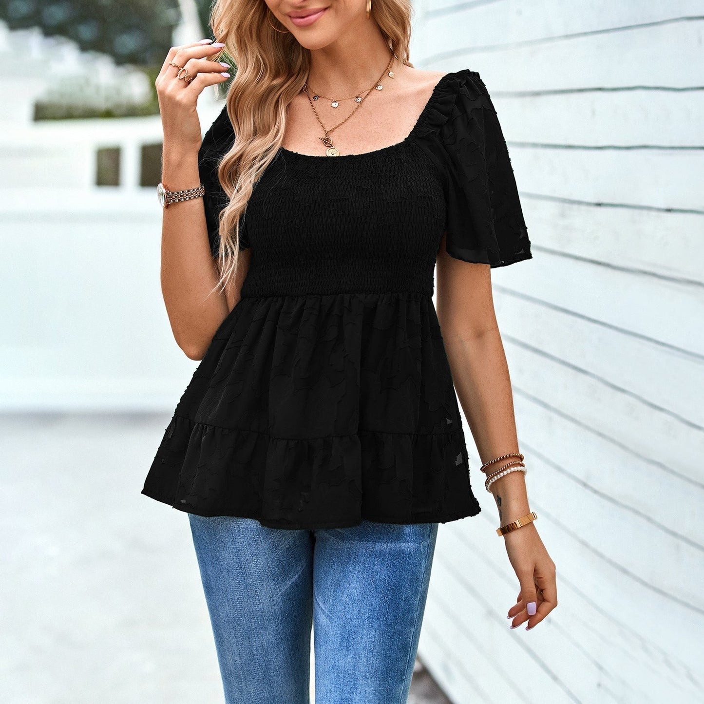 Square Neckline Shirt - Busy Bee Bazaar