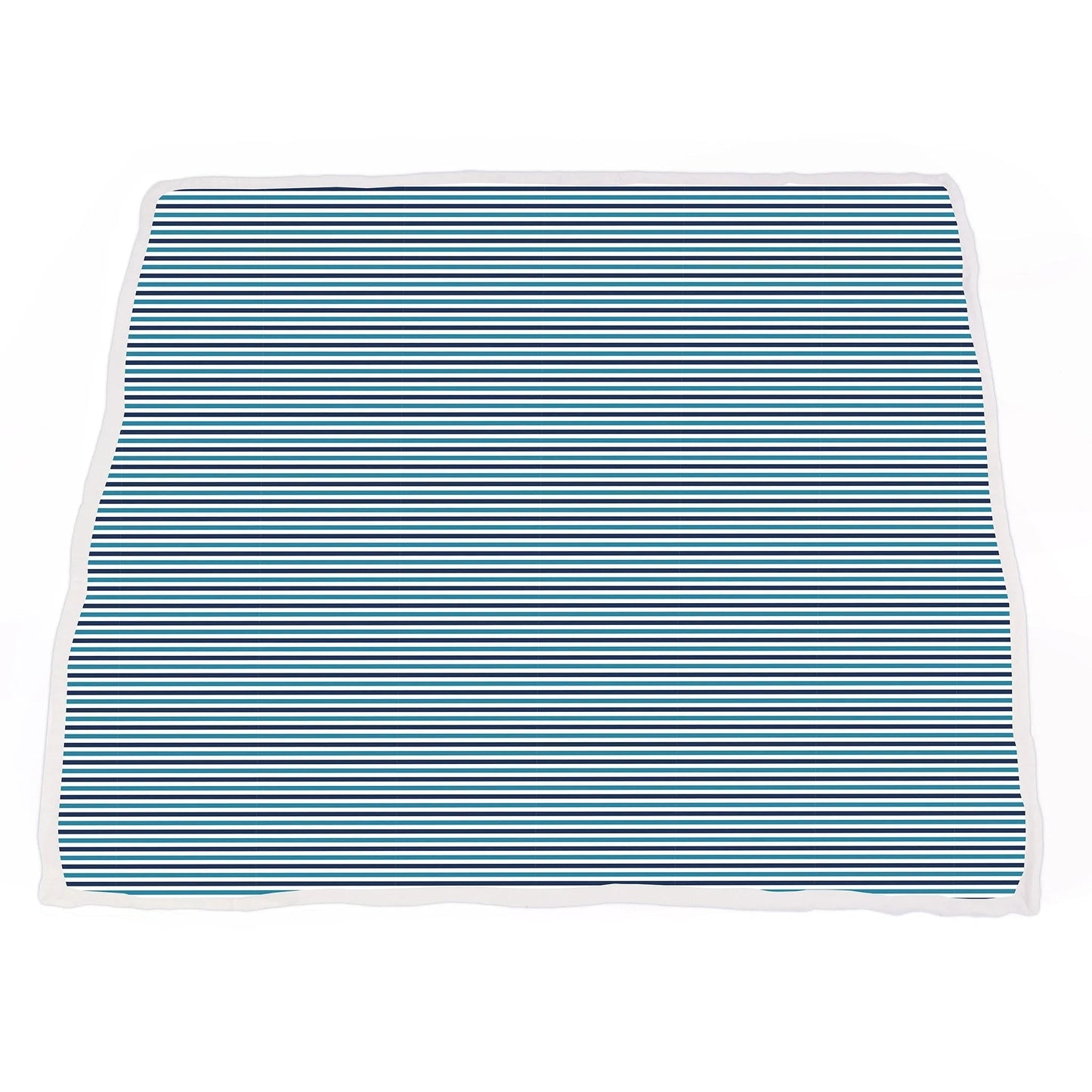 Vintage Steam Trains and Blue Stripe Bamboo Muslin Newcastle Blanket - Busy Bee Bazaar