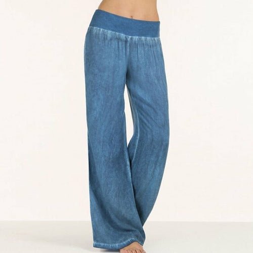 Women Pants Casual Denim Wide Leg Jeans - Busy Bee Bazaar