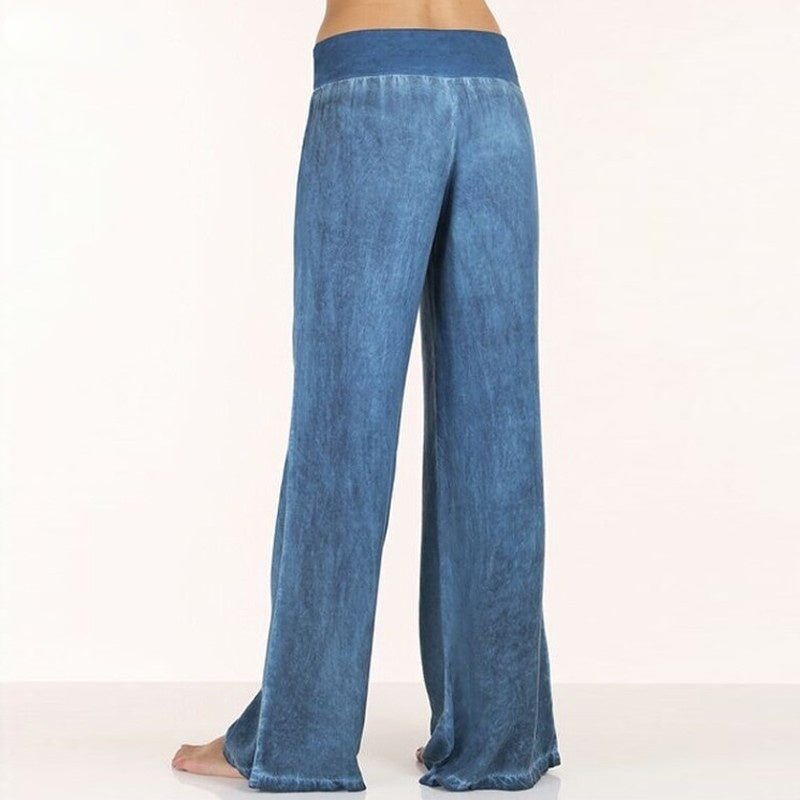 Women Pants Casual Denim Wide Leg Jeans - Busy Bee Bazaar