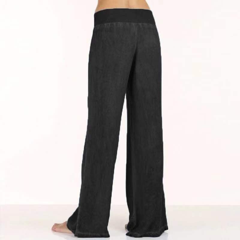 Women Pants Casual Denim Wide Leg Jeans - Busy Bee Bazaar