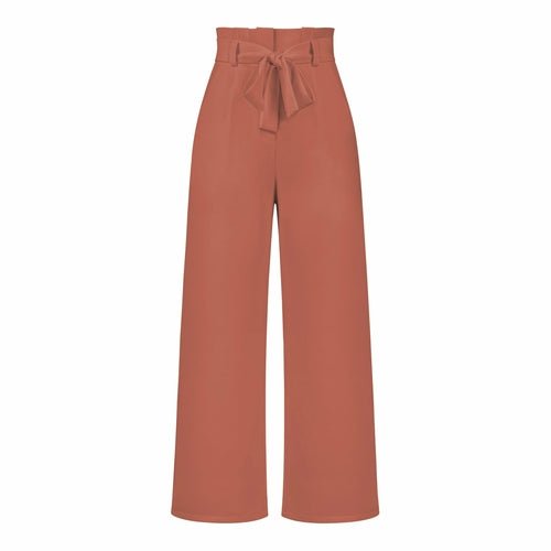 Women's Casual Wide-Leg Trousers with Belt - Busy Bee Bazaar