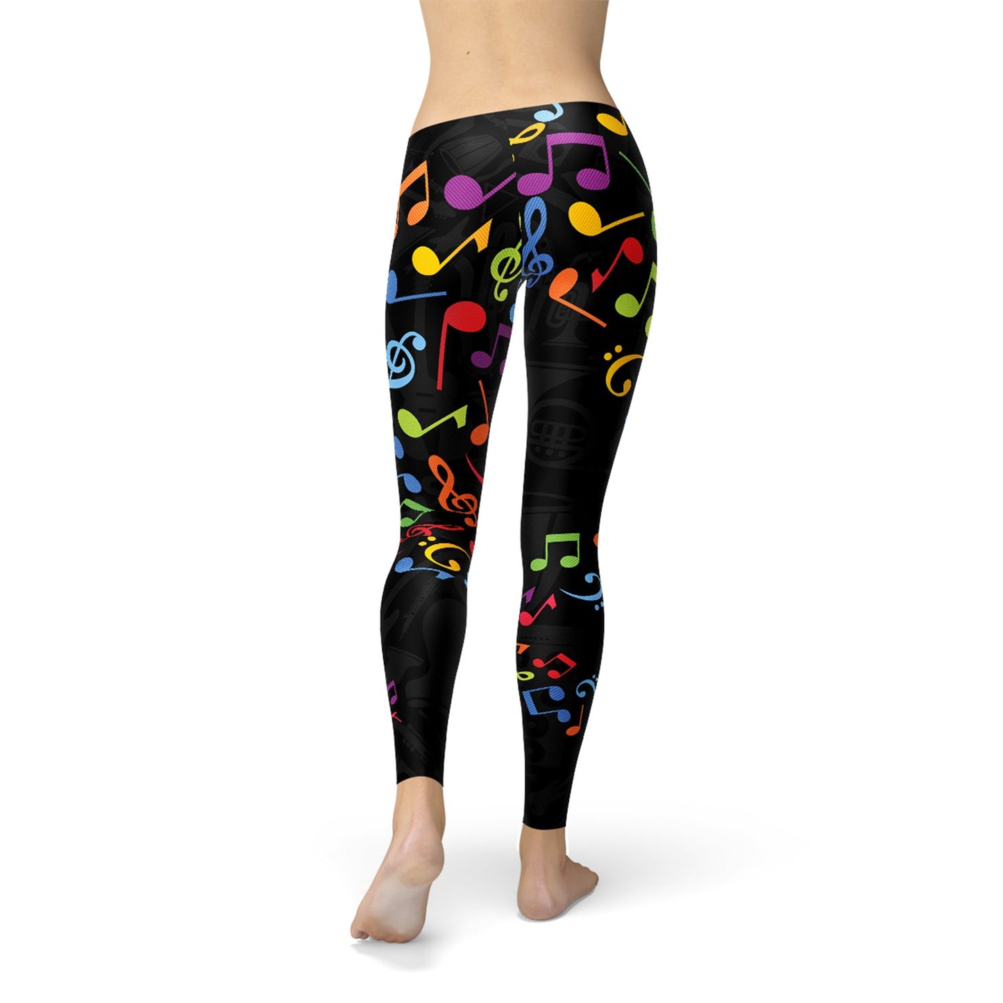 Womens Colorful Music Notes Leggings - Busy Bee Bazaar