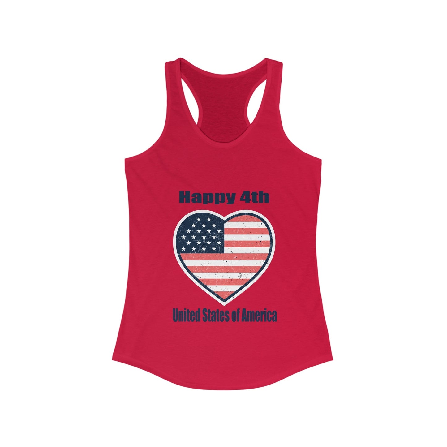 Women's I Heart 4th of July, Ideal Racerback Tank - Busy Bee Bazaar